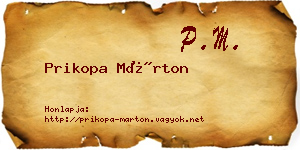Prikopa Márton névjegykártya